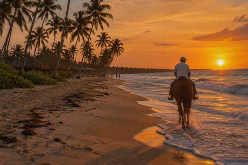 Sunset Ride At Macao Beach